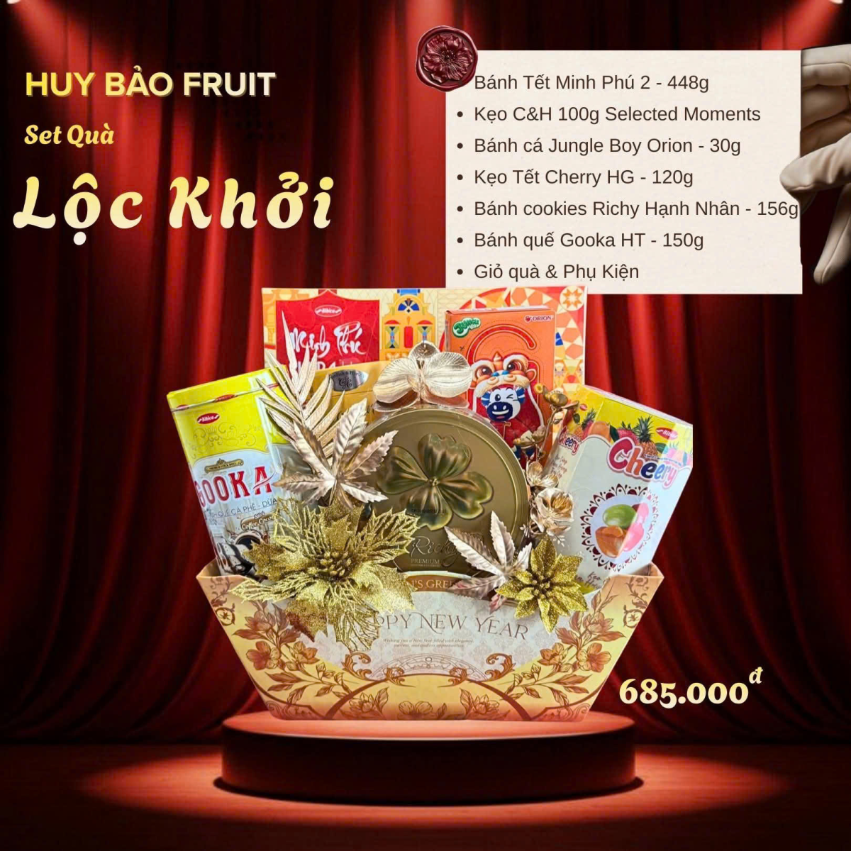 Giỏ Quà Tết Huy Bảo Hóc Môn -Set Quà Lộc Khởi