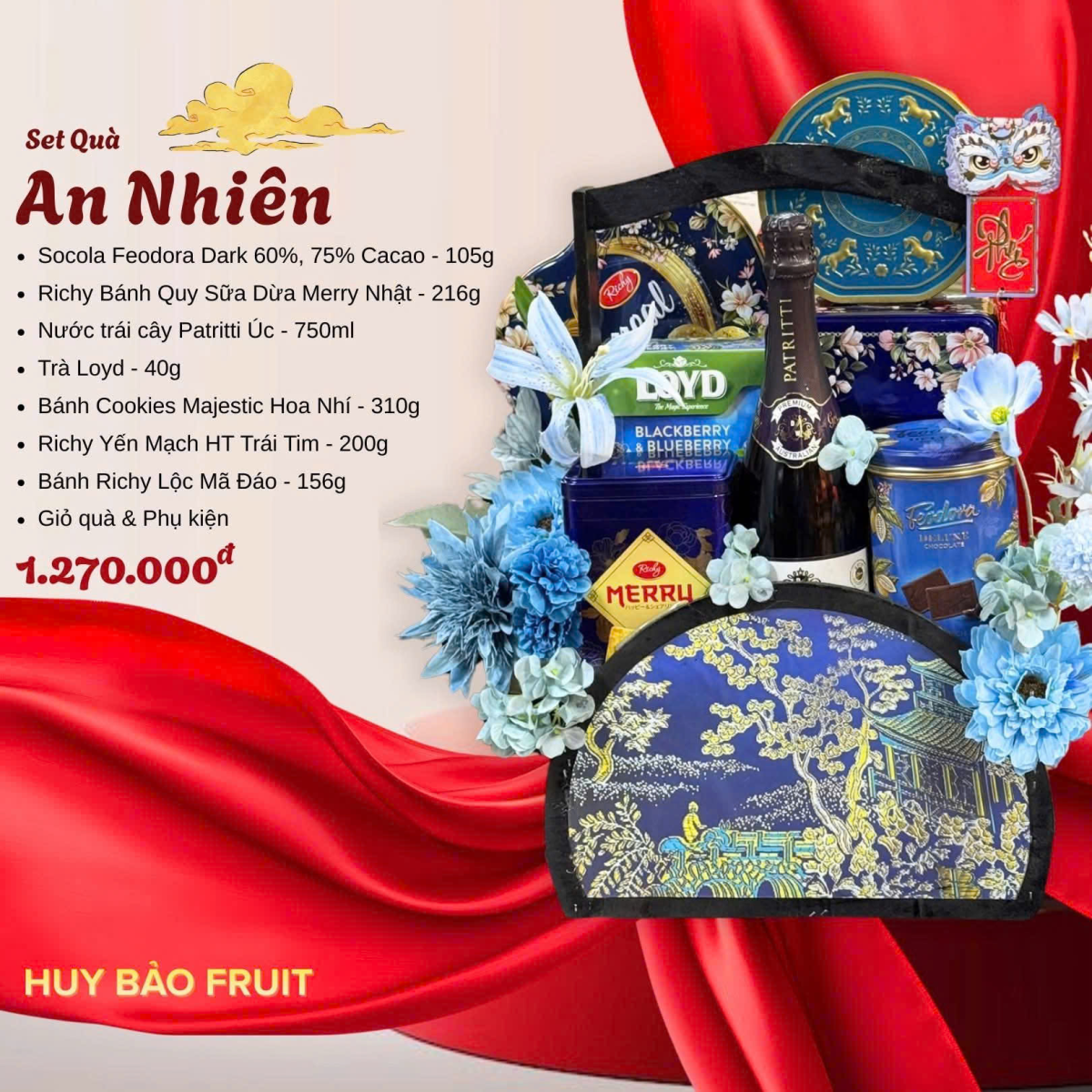 Giỏ Quà Tết Huy Bảo Hóc Môn -Set quà An Nhiên